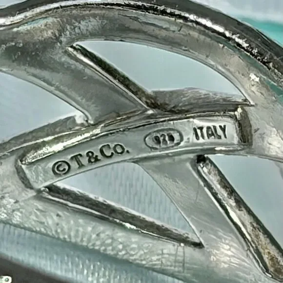 Tiffany Celtic Knot Wide Silver Open Ring - Sz 6.5 - Picture 3 of 16